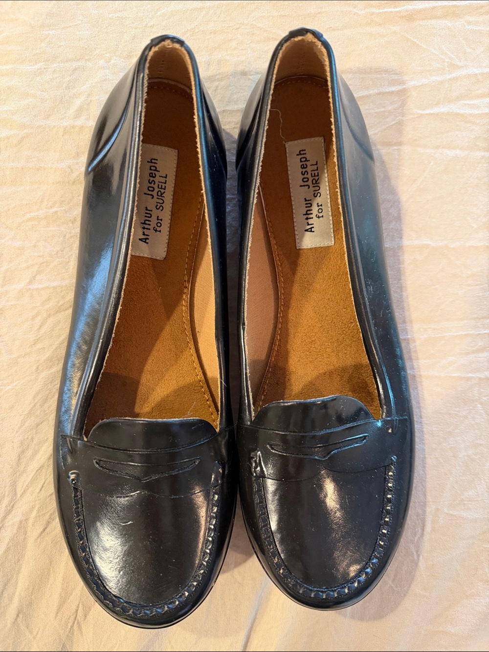 Arthur Joseph Black Rubber Loafers - Women's Slip-On Flats